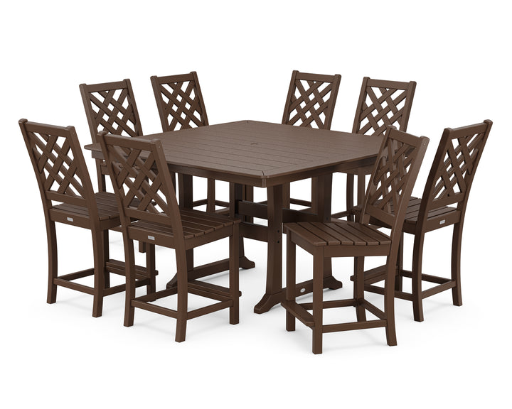 Country Living Wovendale Side Chair 9-Piece Square Counter Set with Trestle Legs