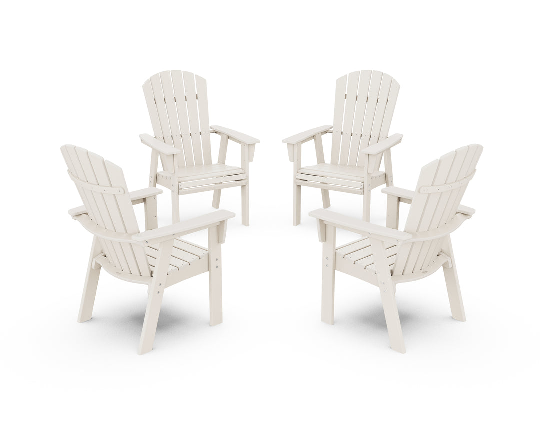 POLYWOOD® Nautical 4-Piece Curveback Upright Adirondack Conversation Set