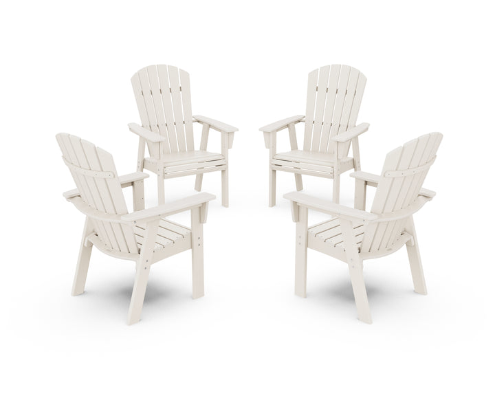 POLYWOOD® Nautical 4-Piece Curveback Upright Adirondack Conversation Set