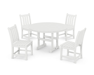 Traditional Garden Side Chair 5-Piece Round Farmhouse Dining Set