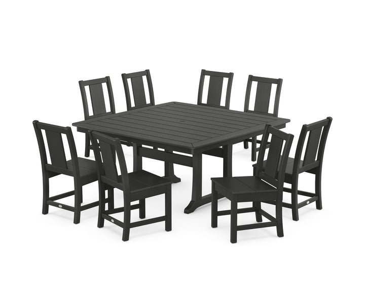 POLYWOOD® Prairie Side Chair 9-Piece Square Dining Set with Trestle Legs