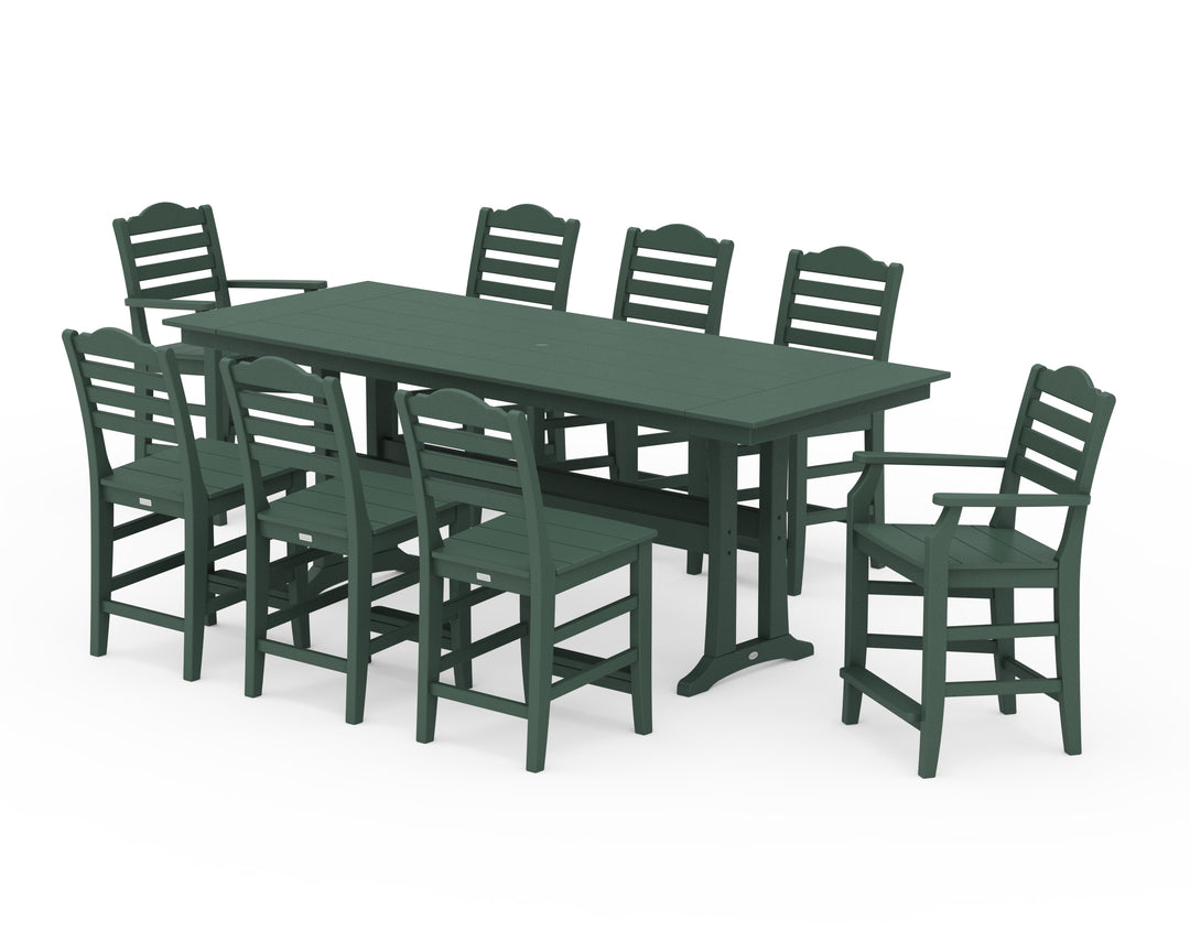 Draper James™ by  POLYWOOD® Savannah 9-Piece Farmhouse Counter Set with Trestle Legs