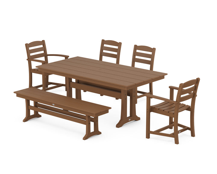 POLYWOOD® La Casa Cafe 6-Piece Farmhouse Dining Set With Trestle Legs