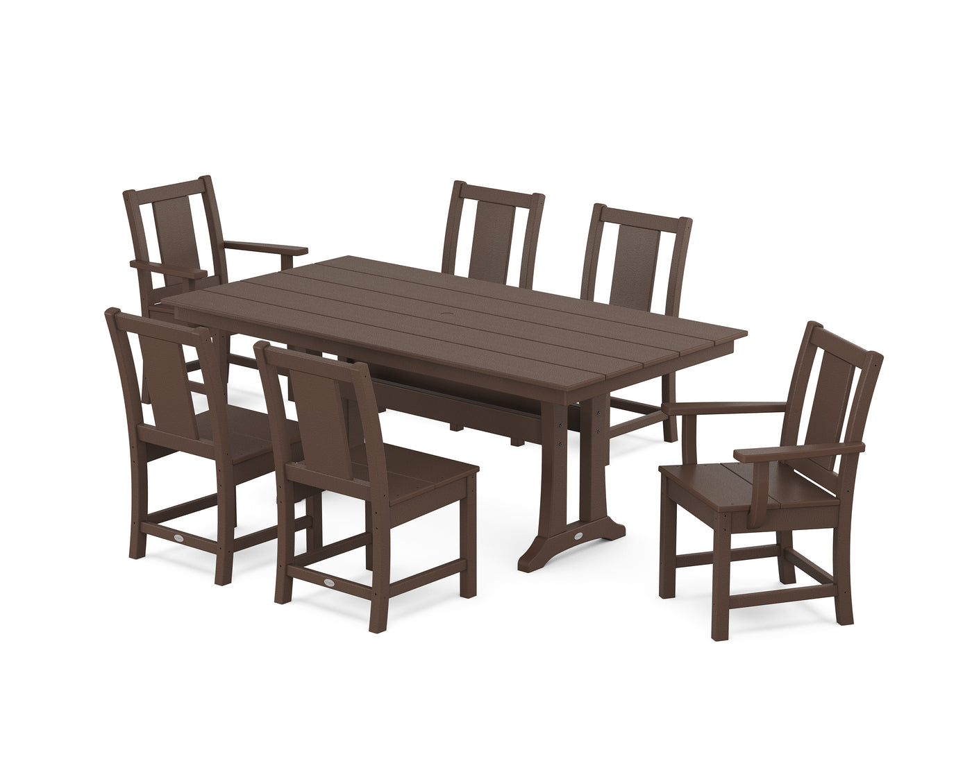 Prairie 7-Piece Farmhouse Dining Set with Trestle Legs