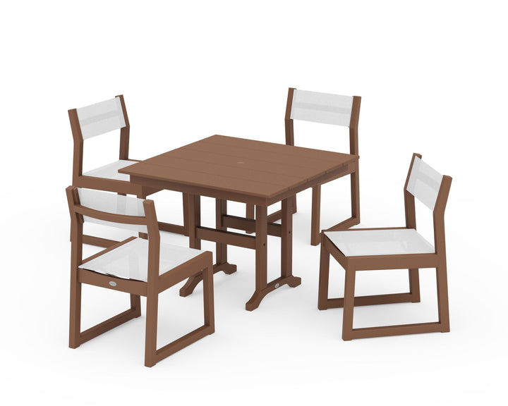 POLYWOOD® EDGE Sling Side Chair 5-Piece Farmhouse Dining Set