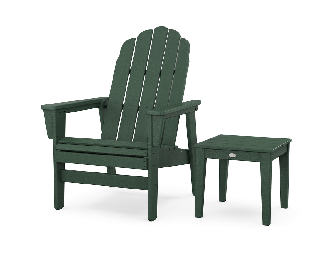 POLYWOOD® Vineyard Grand Upright Adirondack Chair with Side Table