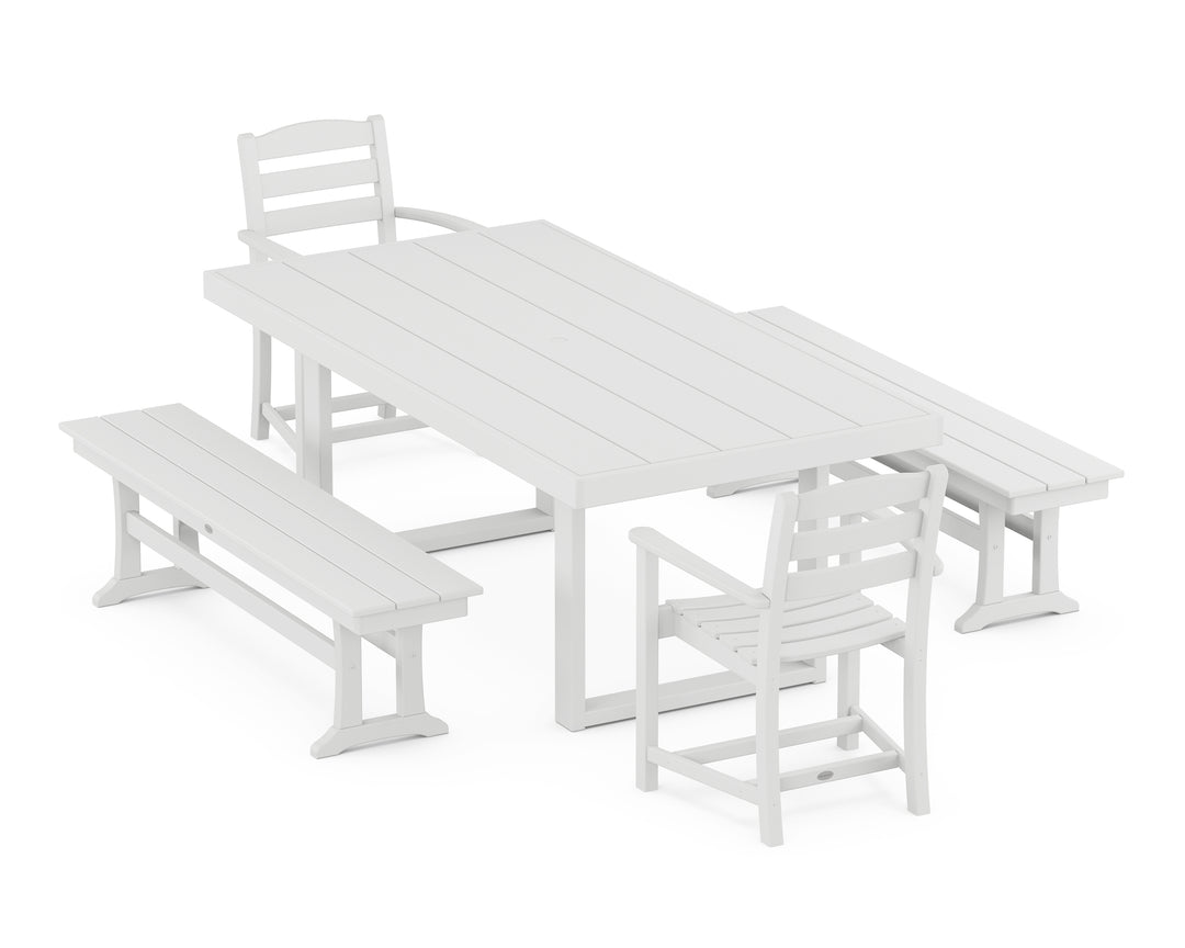 POLYWOOD® La Casa Café 5-Piece Dining Set with Benches