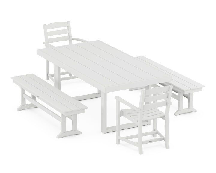 POLYWOOD® La Casa Café 5-Piece Dining Set with Benches