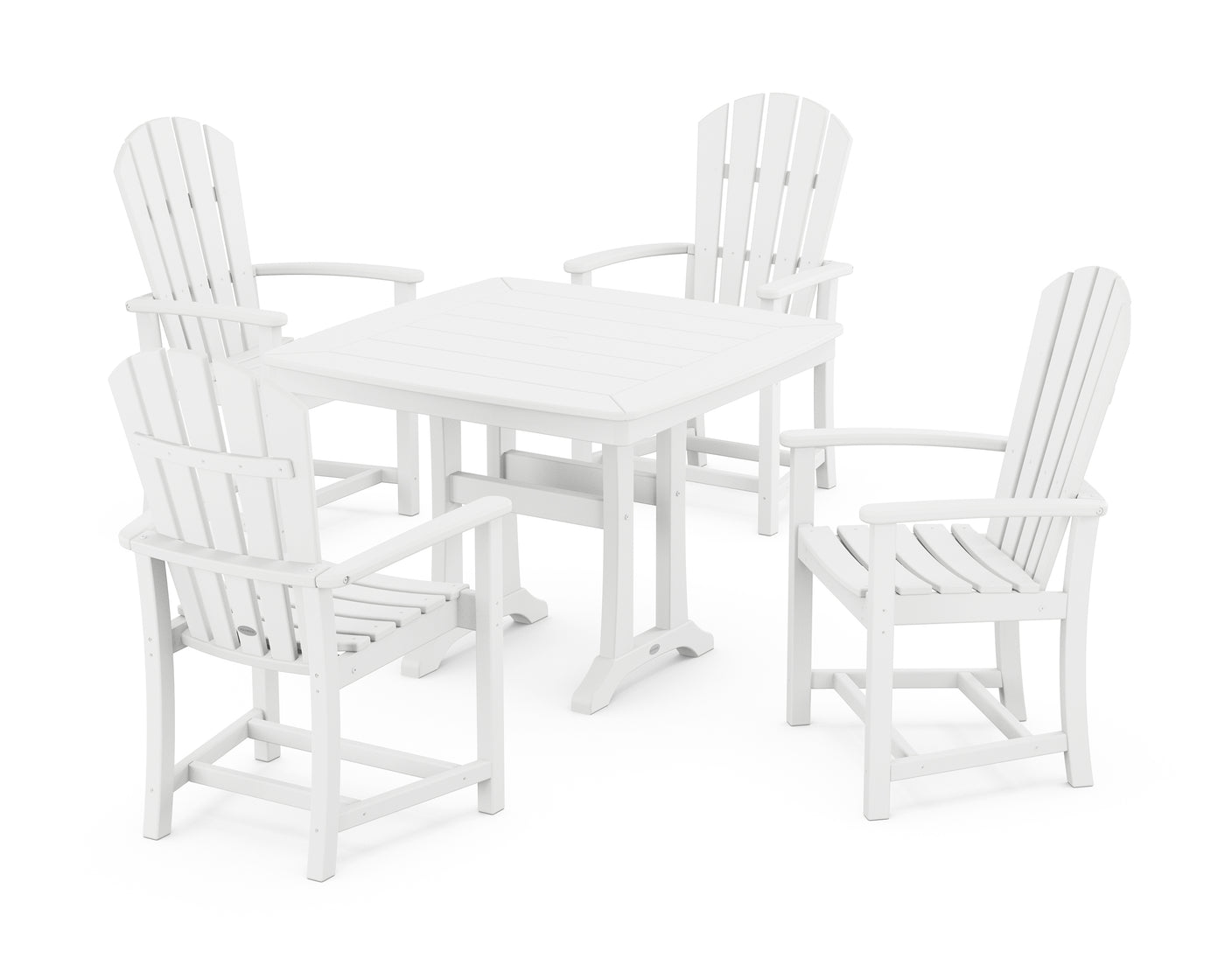 Palm Coast 5-Piece Dining Set with Trestle Legs