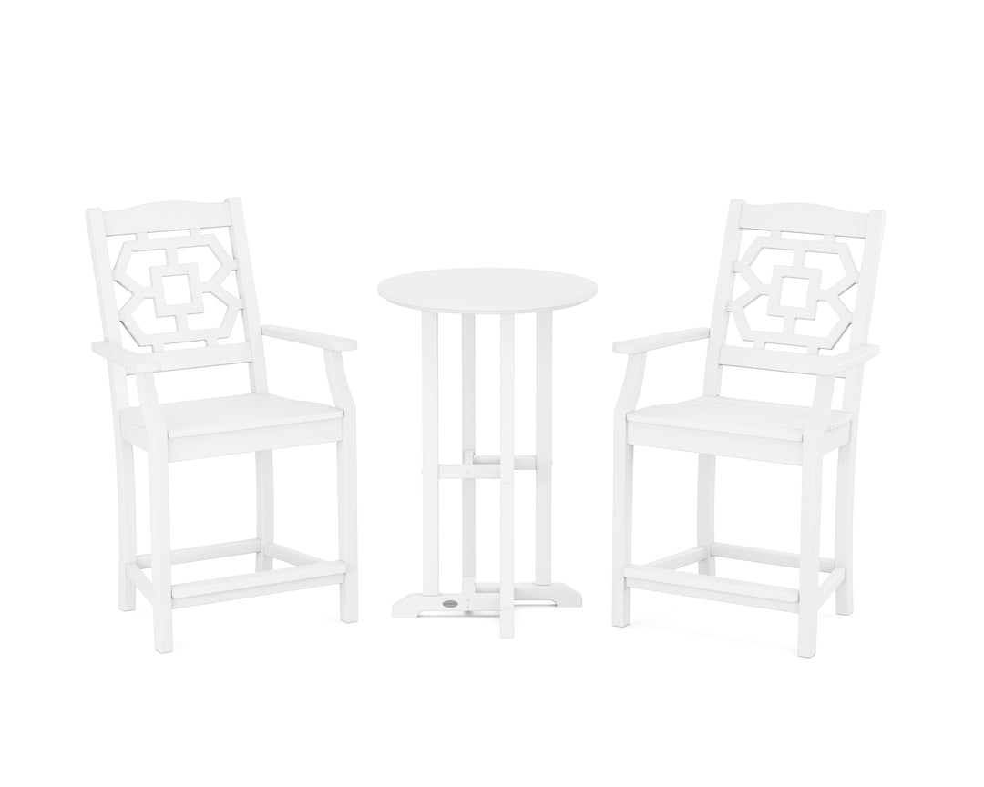 Martha Stewart by POLYWOOD® Chinoiserie 3-Piece Farmhouse Bistro Counter Set