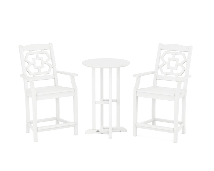 Martha Stewart by POLYWOOD® Chinoiserie 3-Piece Farmhouse Bistro Counter Set
