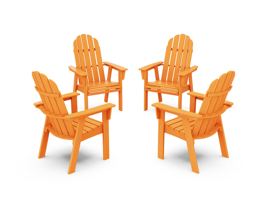 POLYWOOD® Vineyard 4-Piece Curveback Upright Adirondack Conversation Set