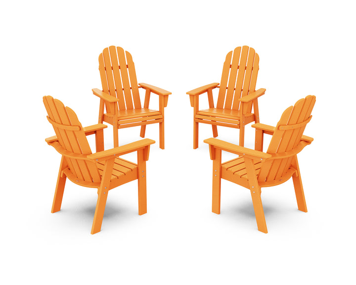 POLYWOOD® Vineyard 4-Piece Curveback Upright Adirondack Conversation Set