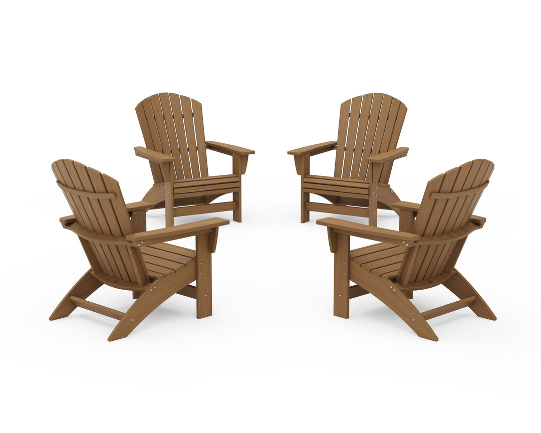 POLYWOOD® 4-Piece Nautical Grand Adirondack Chair Conversation Set