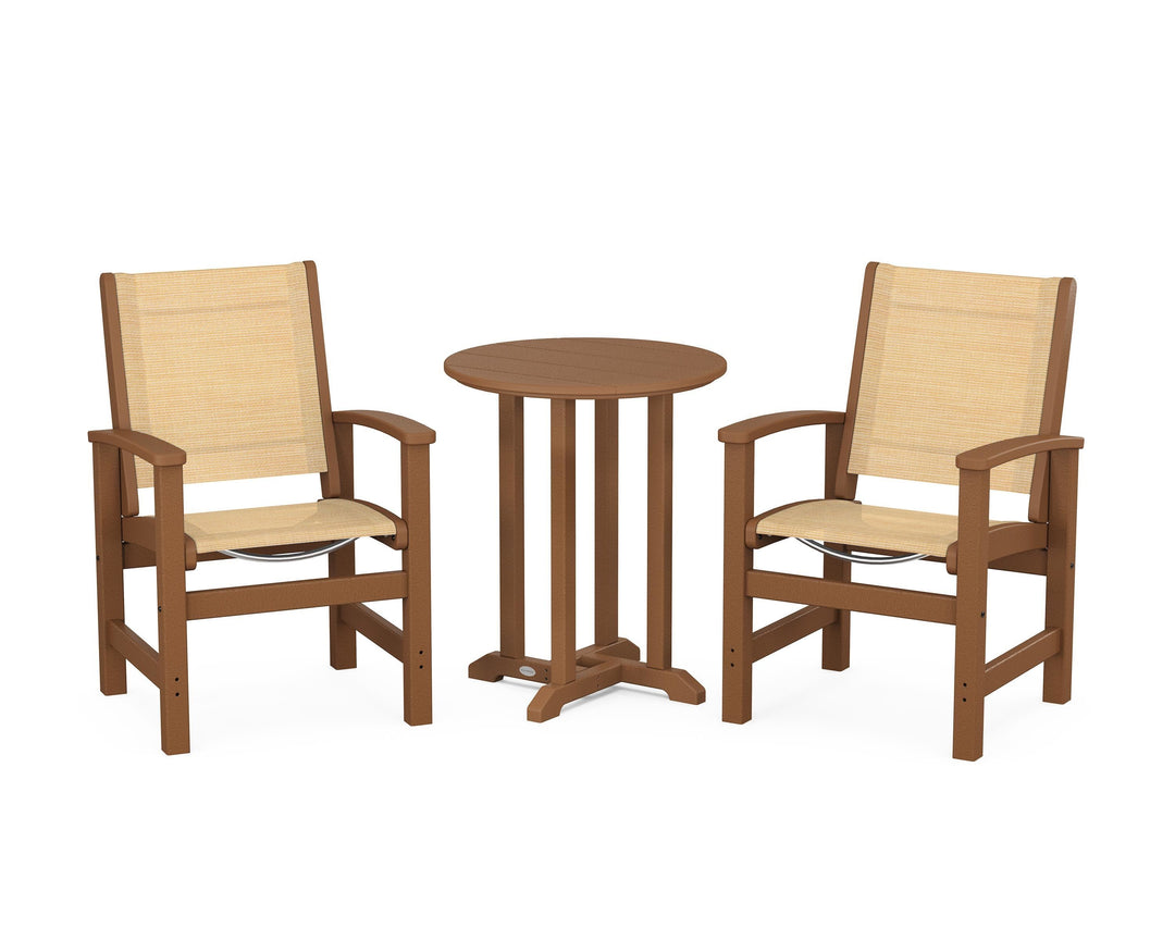 POLYWOOD® Coastal 3-Piece Round Bistro Dining Set