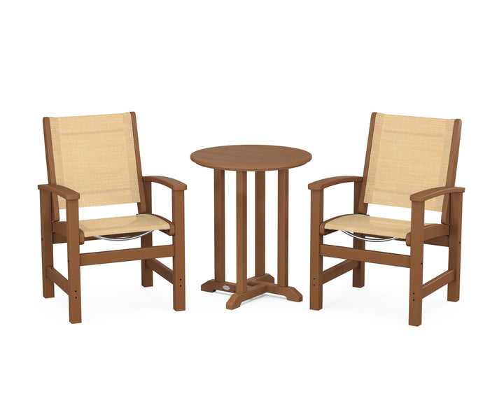 POLYWOOD® Coastal 3-Piece Round Bistro Dining Set