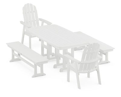 Vineyard Adirondack 5-Piece Dining Set with Benches