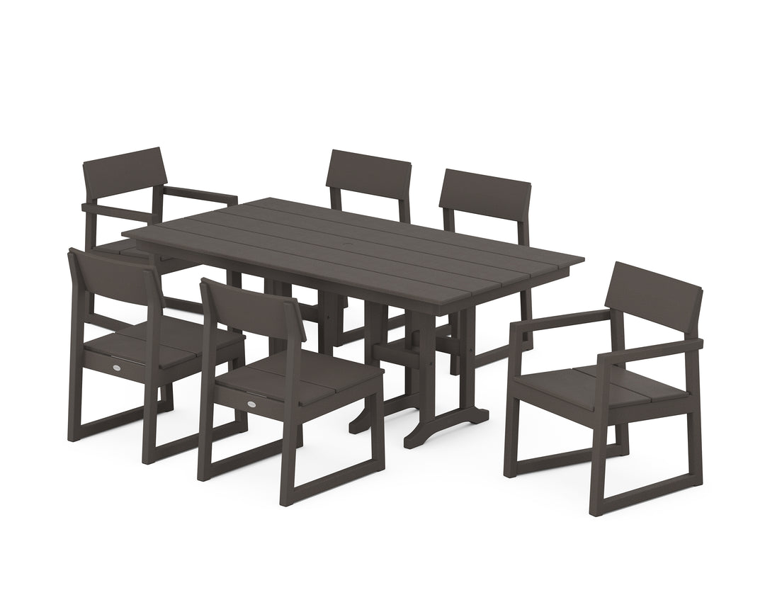 POLYWOOD® EDGE 7-Piece Farmhouse Dining Set