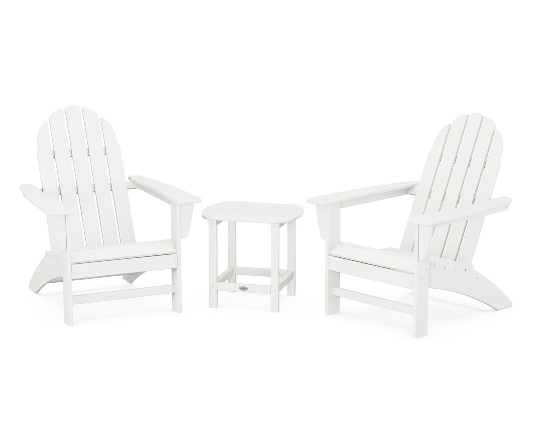 POLYWOOD® Vineyard 3-Piece Adirondack Set with South Beach 18" Side Table