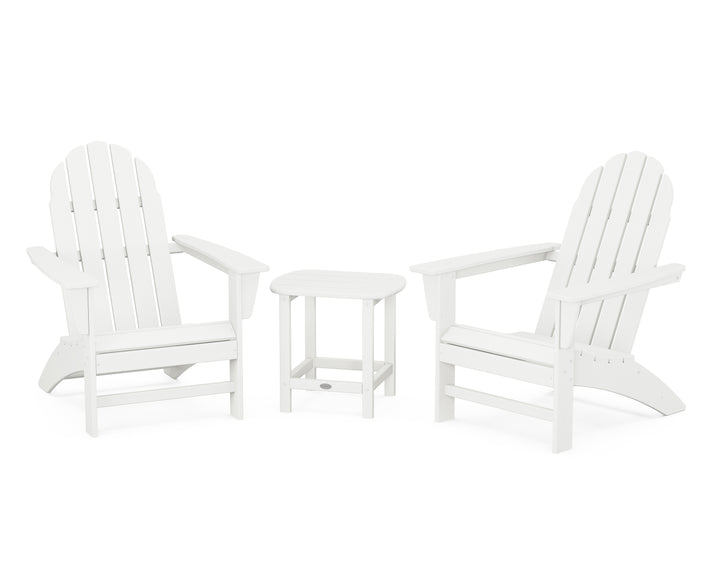 POLYWOOD® Vineyard 3-Piece Adirondack Set with South Beach 18" Side Table