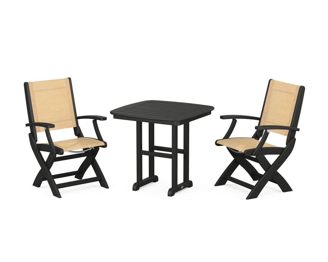 POLYWOOD® Coastal Folding Chair 3-Piece Dining Set