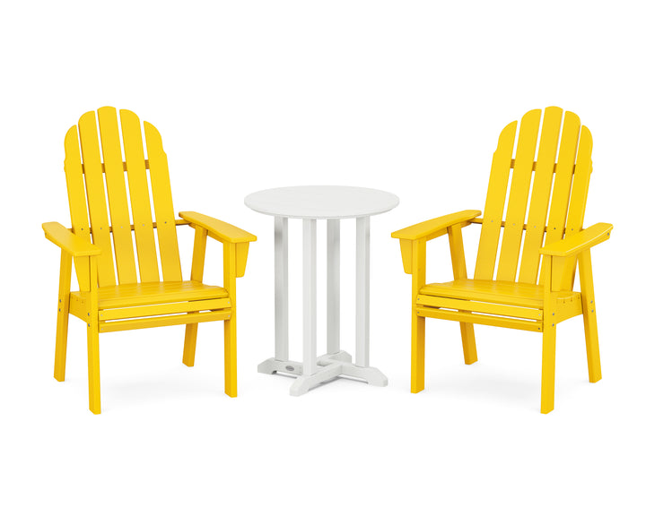 POLYWOOD® Vineyard Adirondack 3-Piece Round Bistro Dining Set