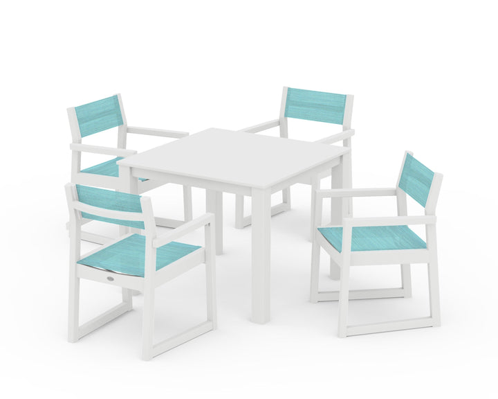 POLYWOOD® EDGE Sling Arm Chair 5-Piece Parsons Dining Set
