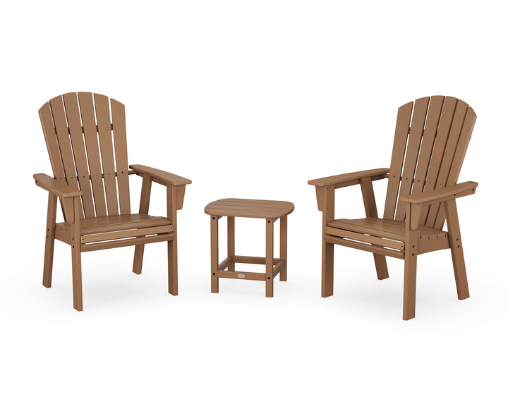 POLYWOOD® Nautical 3-Piece Curveback Upright Adirondack Chair Set