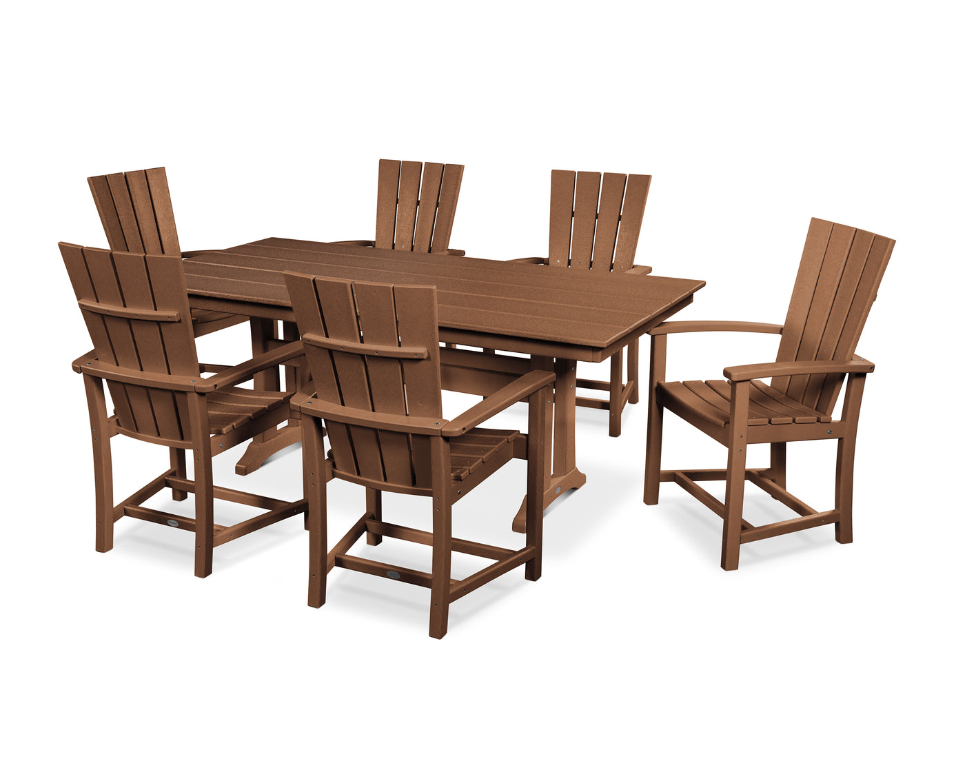 Quattro 7-Piece Farmhouse Dining Set with Trestle Legs