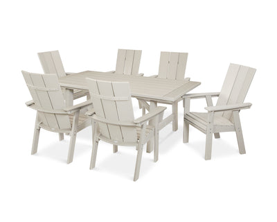 Modern Curveback Adirondack 7-Piece Rustic Farmhouse Dining Set