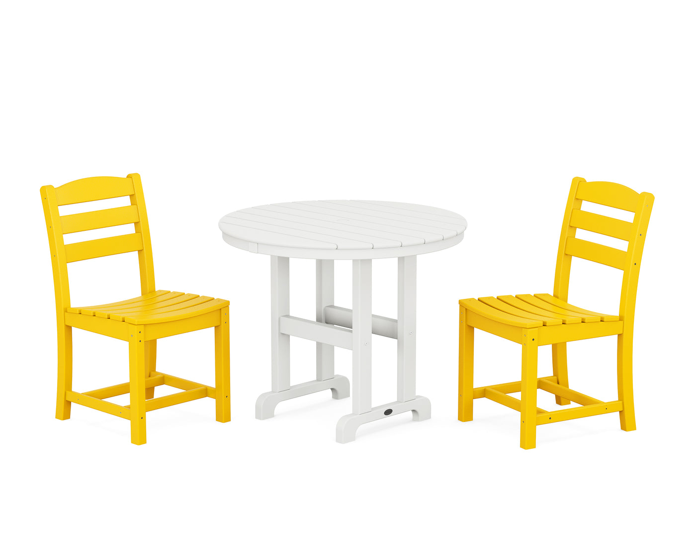 La Casa CafŽ Side Chair 3-Piece Round Dining Set