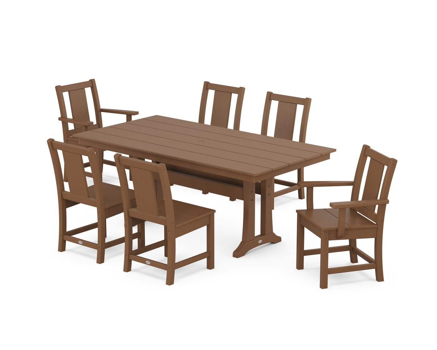 Prairie 7-Piece Farmhouse Dining Set with Trestle Legs