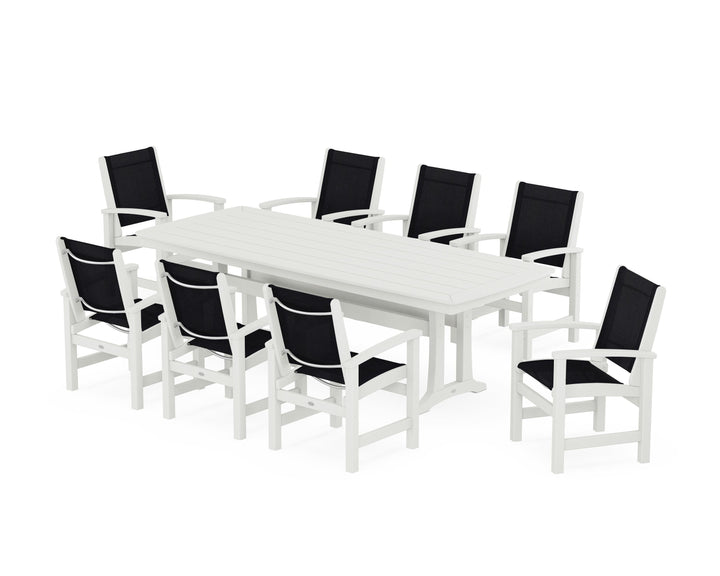 POLYWOOD® Coastal 9-Piece Dining Set with Trestle Legs