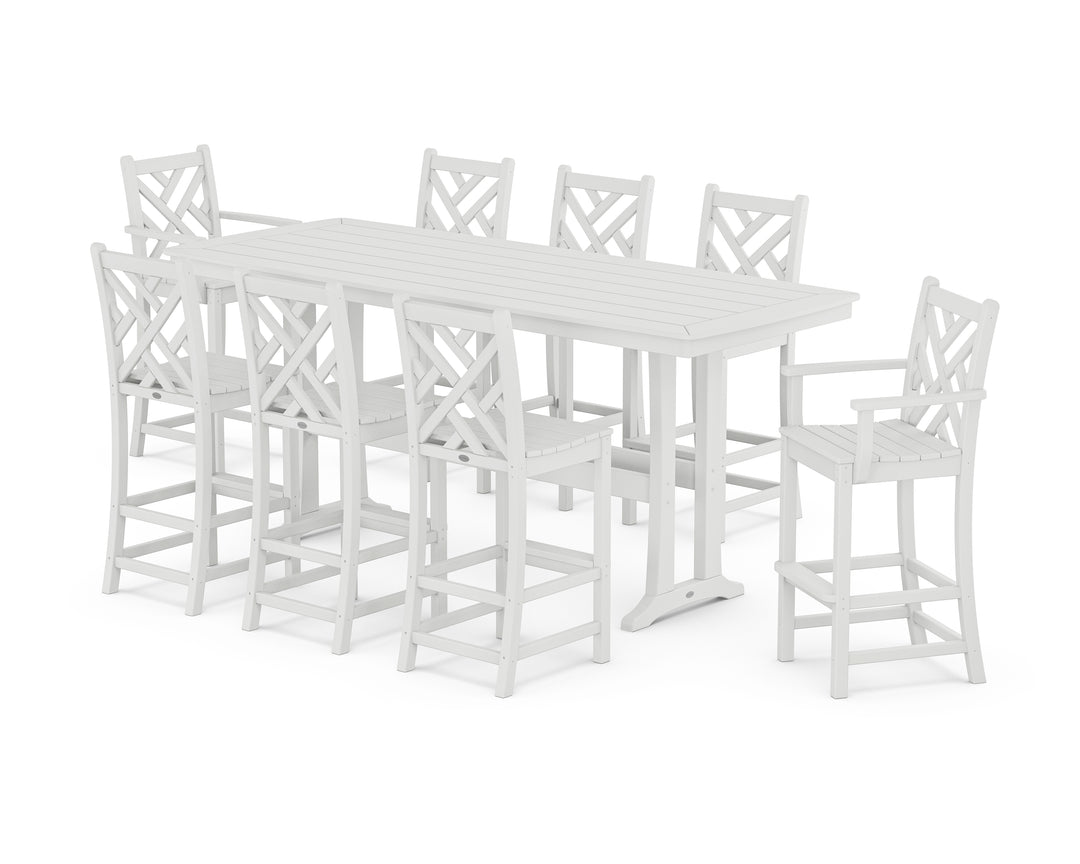 POLYWOOD® Chippendale 9-Piece Bar Set with Trestle Legs