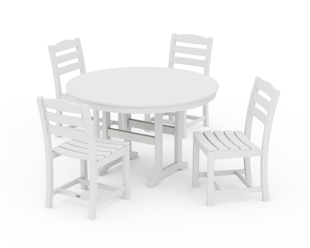 POLYWOOD® La Casa Café Side Chair 5-Piece Round Farmhouse Dining Set