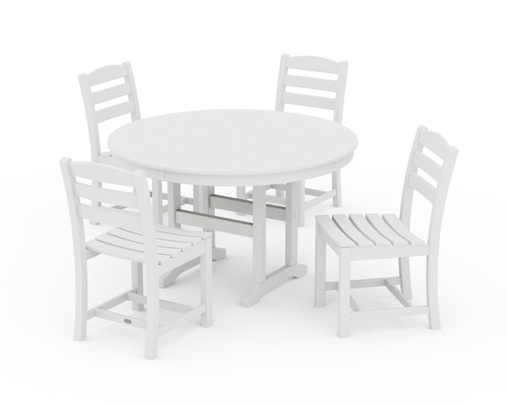 POLYWOOD® La Casa Café Side Chair 5-Piece Round Farmhouse Dining Set