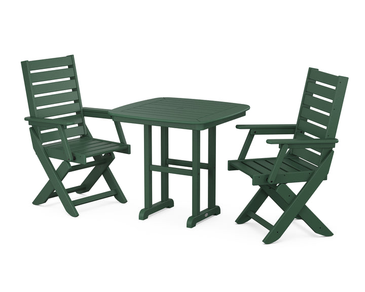 POLYWOOD® Captain Folding Chair 3-Piece Dining Set