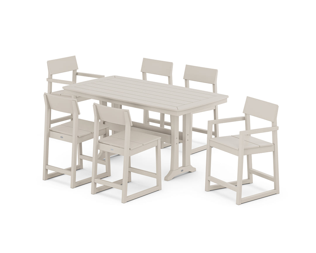 POLYWOOD® EDGE 7-Piece Counter Set with Trestle Legs