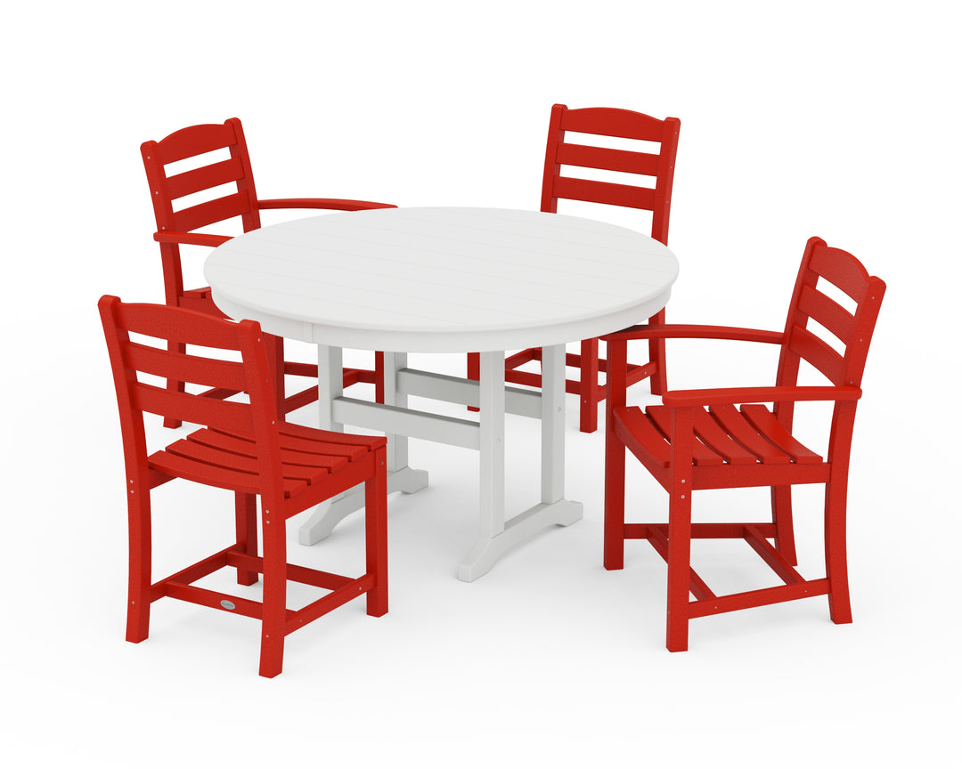 POLYWOOD® La Casa Café 5-Piece Round Farmhouse Dining Set