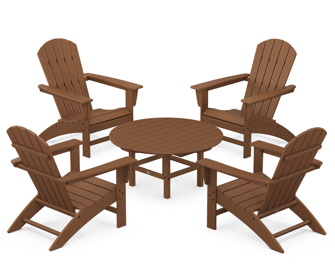 POLYWOOD® Nautical 5-Piece Adirondack Chair Conversation Set