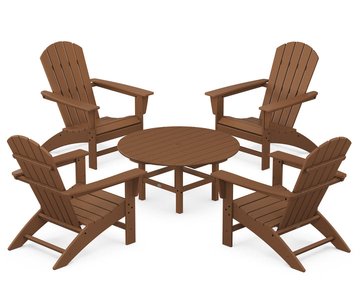POLYWOOD® Nautical 5-Piece Adirondack Chair Conversation Set