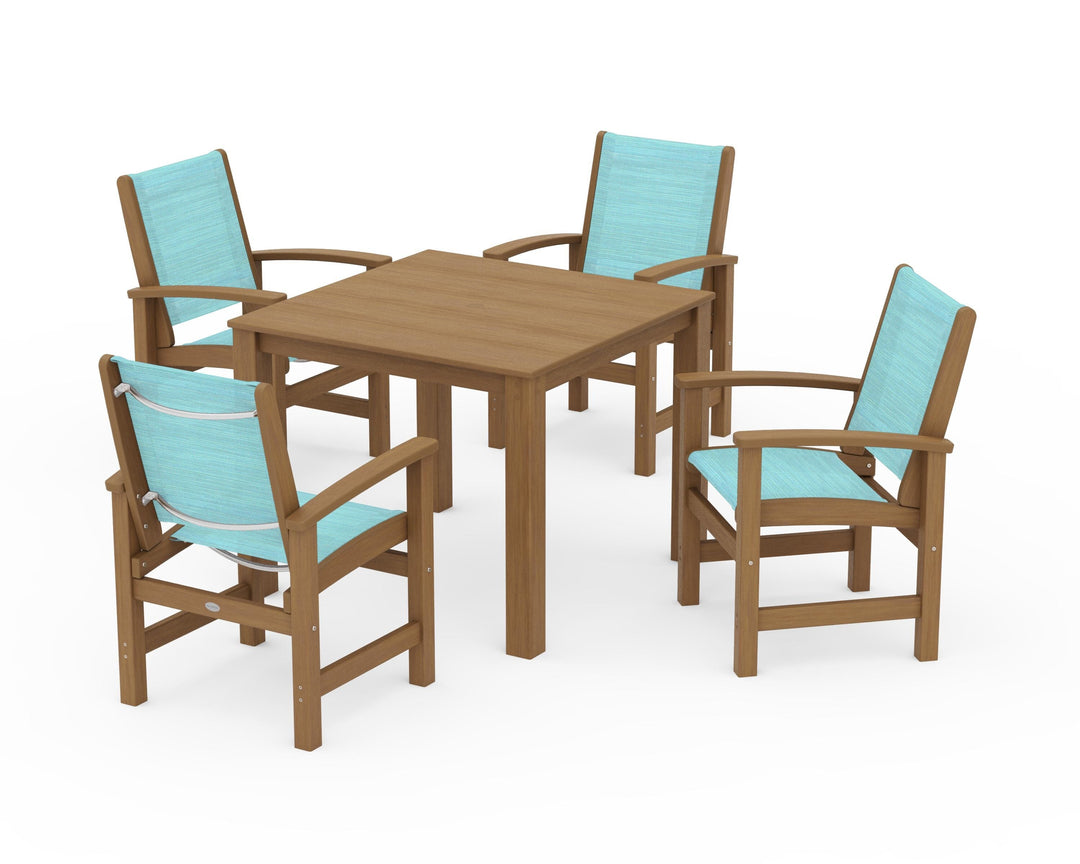 POLYWOOD® Coastal 5-Piece Parsons Dining Set