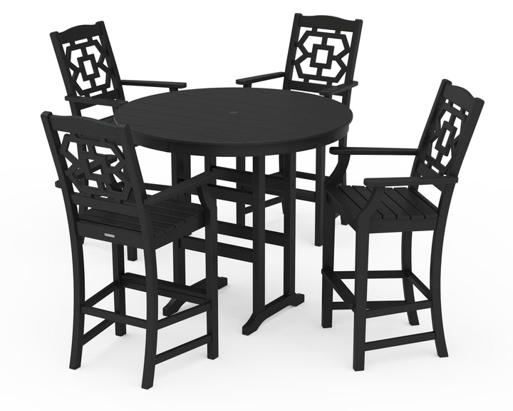 Martha Stewart by POLYWOOD® Chinoiserie 5-Piece Round Farmhouse Bar Set