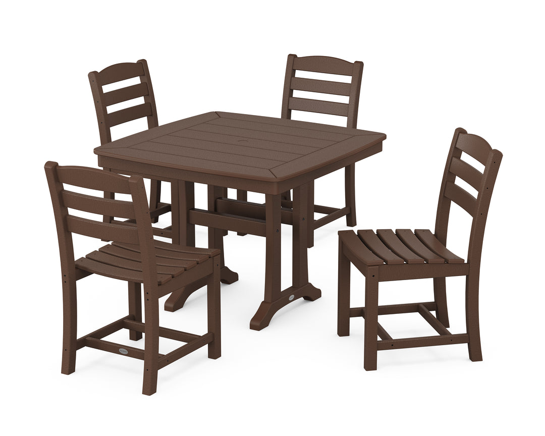 POLYWOOD® La Casa Café Side Chair 5-Piece Dining Set with Trestle Legs