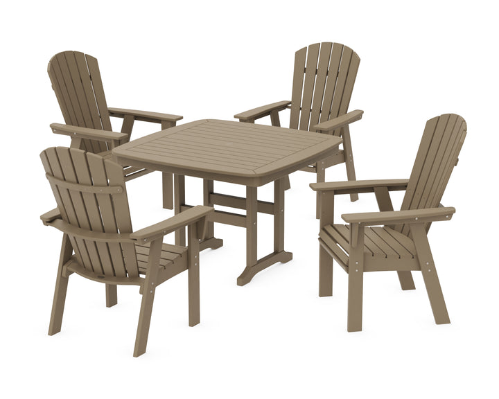 POLYWOOD® Nautical Curveback Adirondack 5-Piece Dining Set