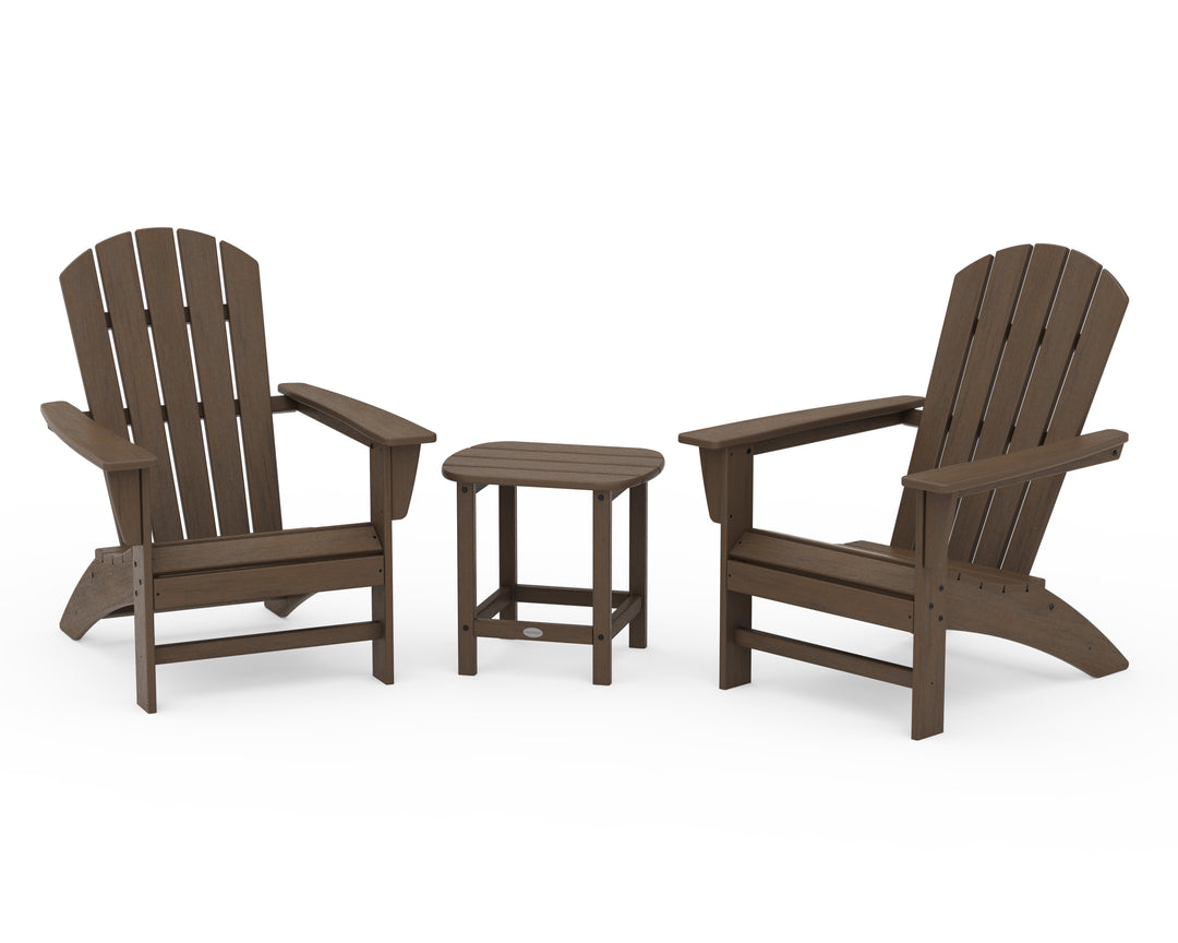 POLYWOOD® Nautical 3-Piece Adirondack Set with South Beach 18" Side Table
