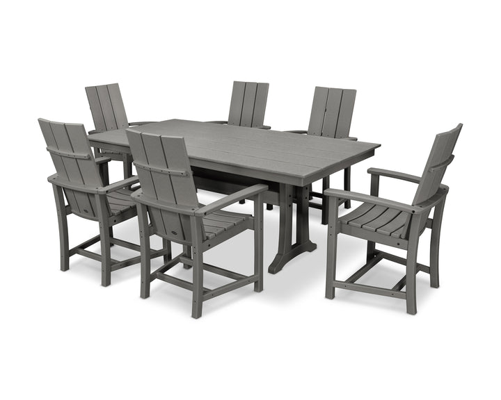 POLYWOOD® Modern Adirondack 7-Piece Farmhouse Dining Set with Trestle Legs