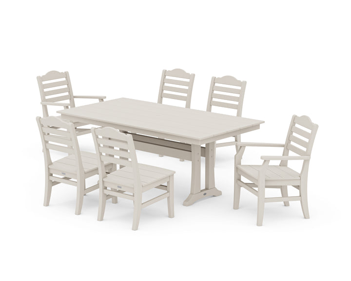 POLYWOOD® Savannah 7-Piece Farmhouse Dining Set with Trestle Legs