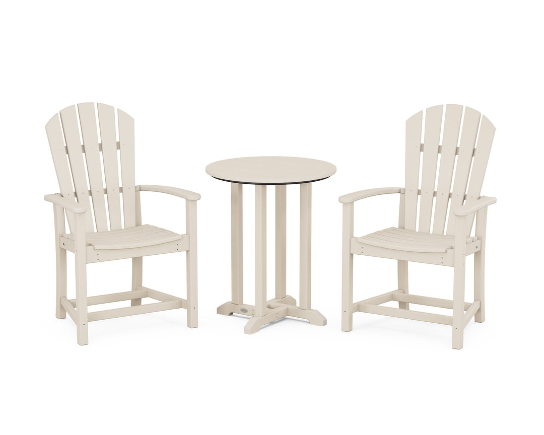 POLYWOOD® Palm Coast 3-Piece Round Farmhouse Bistro Dining Set