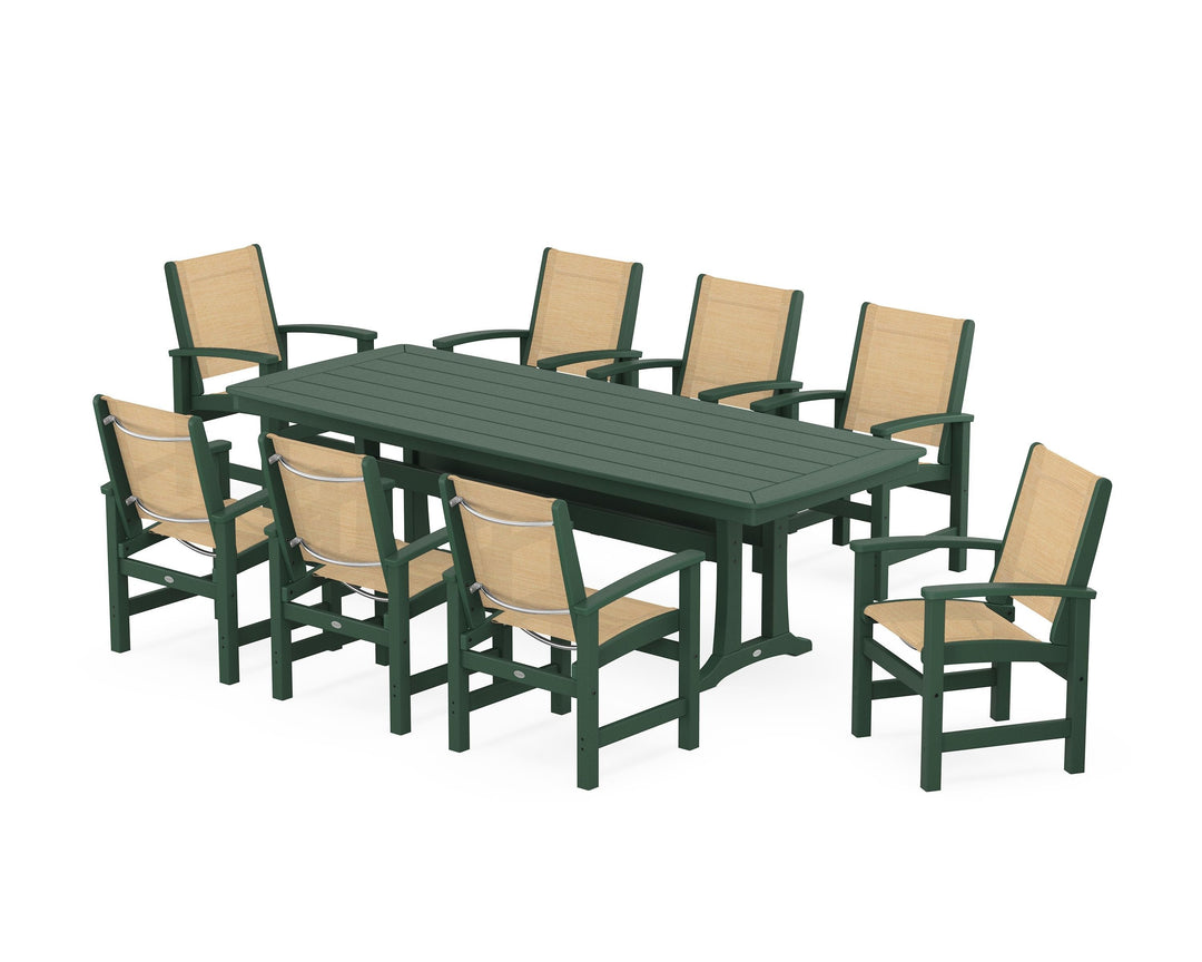 POLYWOOD® Coastal 9-Piece Dining Set with Trestle Legs